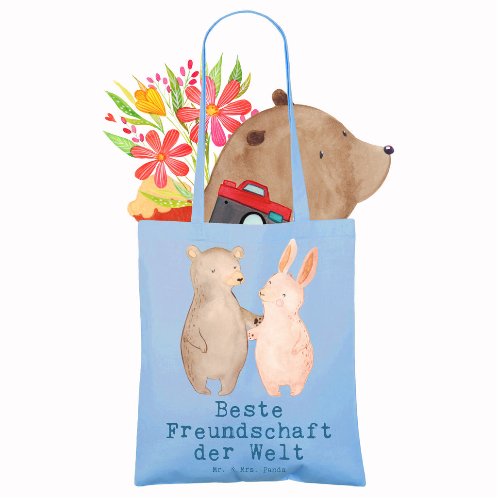 Tragetasche Hase Beste Freundschaft der Welt Beuteltasche, Beutel, Einkaufstasche, Jutebeutel, Stoffbeutel, Tasche, Shopper, Umhängetasche, Strandtasche, Schultertasche, Stofftasche, Tragetasche, Badetasche, Jutetasche, Einkaufstüte, Laptoptasche, für, Dankeschön, Geschenk, Schenken, Geburtstag, Geburtstagsgeschenk, Geschenkidee, Danke, Bedanken, Mitbringsel, Freude machen, Geschenktipp, Freundschaft, Freunde, Freunde fürs Leben, best friends, Freundin, Freund, Clique, Kumpel, bae, bff