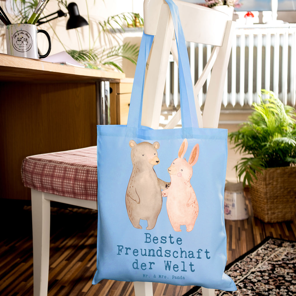 Tragetasche Hase Beste Freundschaft der Welt Beuteltasche, Beutel, Einkaufstasche, Jutebeutel, Stoffbeutel, Tasche, Shopper, Umhängetasche, Strandtasche, Schultertasche, Stofftasche, Tragetasche, Badetasche, Jutetasche, Einkaufstüte, Laptoptasche, für, Dankeschön, Geschenk, Schenken, Geburtstag, Geburtstagsgeschenk, Geschenkidee, Danke, Bedanken, Mitbringsel, Freude machen, Geschenktipp, Freundschaft, Freunde, Freunde fürs Leben, best friends, Freundin, Freund, Clique, Kumpel, bae, bff