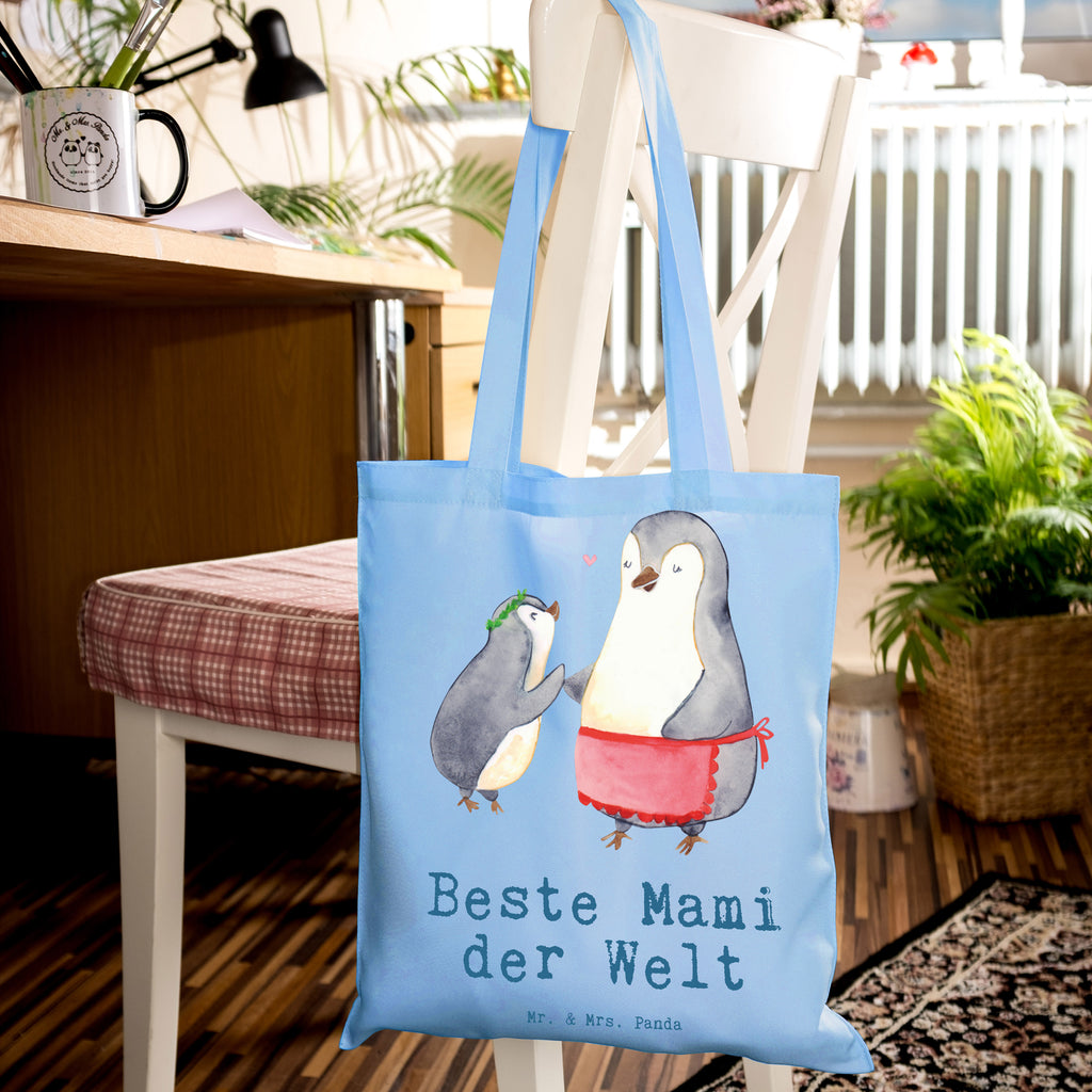 Tragetasche Pinguin Beste Mami der Welt Beuteltasche, Beutel, Einkaufstasche, Jutebeutel, Stoffbeutel, Tasche, Shopper, Umhängetasche, Strandtasche, Schultertasche, Stofftasche, Tragetasche, Badetasche, Jutetasche, Einkaufstüte, Laptoptasche, für, Dankeschön, Geschenk, Schenken, Geburtstag, Geburtstagsgeschenk, Geschenkidee, Danke, Bedanken, Mitbringsel, Freude machen, Geschenktipp, Mama, Mami, Mutter, Muttertag, Mutti, Ma, Tochter, Sohn, Beste Mama, Beste, Supermama