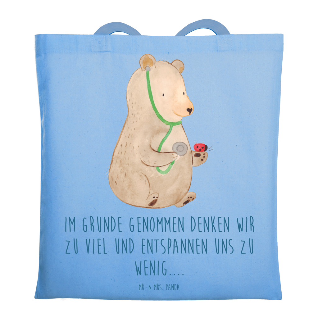 Tragetasche Bär Arzt Beuteltasche, Beutel, Einkaufstasche, Jutebeutel, Stoffbeutel, Tasche, Shopper, Umhängetasche, Strandtasche, Schultertasche, Stofftasche, Tragetasche, Badetasche, Jutetasche, Einkaufstüte, Laptoptasche, Bär, Teddy, Teddybär, Arzt, Ärztin, Doktor, Professor, Doktorin, Professorin