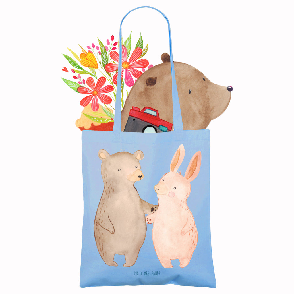 Tragetasche Bär Hase Umarmen Beuteltasche, Beutel, Einkaufstasche, Jutebeutel, Stoffbeutel, Tasche, Shopper, Umhängetasche, Strandtasche, Schultertasche, Stofftasche, Tragetasche, Badetasche, Jutetasche, Einkaufstüte, Laptoptasche, Liebe, Partner, Freund, Freundin, Ehemann, Ehefrau, Heiraten, Verlobung, Heiratsantrag, Liebesgeschenk, Jahrestag, Hocheitstag, Freunde, bester Freund, Hase, Bär, Bärchen, best friends