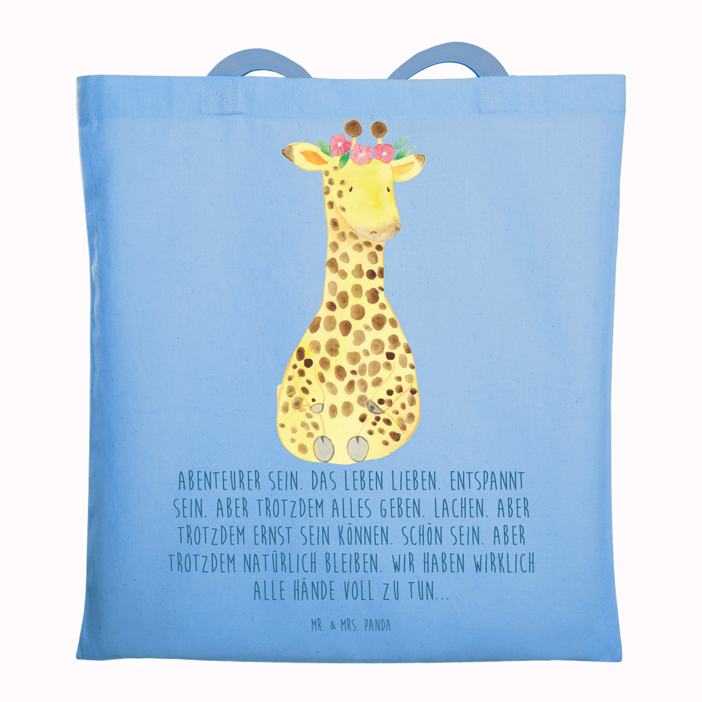 Tragetasche Giraffe Blumenkranz Beuteltasche, Beutel, Einkaufstasche, Jutebeutel, Stoffbeutel, Tasche, Shopper, Umhängetasche, Strandtasche, Schultertasche, Stofftasche, Tragetasche, Badetasche, Jutetasche, Einkaufstüte, Laptoptasche, Afrika, Wildtiere, Giraffe, Blumenkranz, Abenteurer, Selbstliebe, Freundin