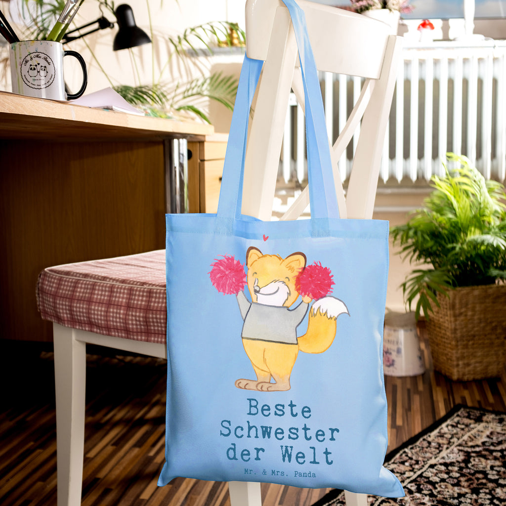 Tragetasche Fuchs Beste Schwester der Welt Beuteltasche, Beutel, Einkaufstasche, Jutebeutel, Stoffbeutel, Tasche, Shopper, Umhängetasche, Strandtasche, Schultertasche, Stofftasche, Tragetasche, Badetasche, Jutetasche, Einkaufstüte, Laptoptasche, für, Dankeschön, Geschenk, Schenken, Geburtstag, Geburtstagsgeschenk, Geschenkidee, Danke, Bedanken, Mitbringsel, Freude machen, Geschenktipp, Schwester, Geschwister, Schwesterherz, Sister, Familie, Kleinigkeit, Beste, Tochter