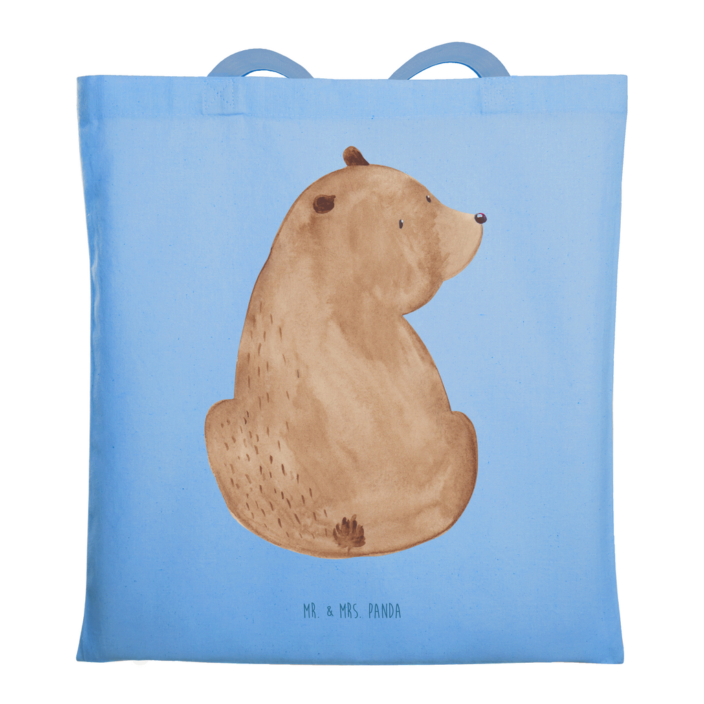 Tragetasche Bär Schulterblick Beuteltasche, Beutel, Einkaufstasche, Jutebeutel, Stoffbeutel, Tasche, Shopper, Umhängetasche, Strandtasche, Schultertasche, Stofftasche, Tragetasche, Badetasche, Jutetasche, Einkaufstüte, Laptoptasche, Bär, Teddy, Teddybär, Selbstachtung, Weltansicht, Motivation, Bären, Bärenliebe, Weisheit