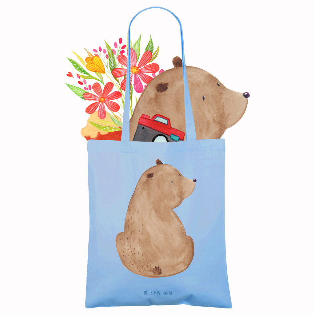 Tragetasche Bär Schulterblick Beuteltasche, Beutel, Einkaufstasche, Jutebeutel, Stoffbeutel, Tasche, Shopper, Umhängetasche, Strandtasche, Schultertasche, Stofftasche, Tragetasche, Badetasche, Jutetasche, Einkaufstüte, Laptoptasche, Bär, Teddy, Teddybär, Selbstachtung, Weltansicht, Motivation, Bären, Bärenliebe, Weisheit