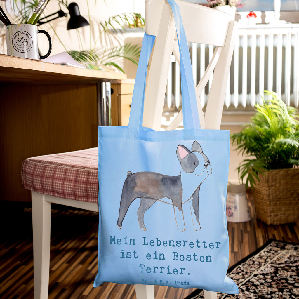 Tragetasche Boston Terrier Lebensretter Beuteltasche, Beutel, Einkaufstasche, Jutebeutel, Stoffbeutel, Tasche, Shopper, Umhängetasche, Strandtasche, Schultertasche, Stofftasche, Tragetasche, Badetasche, Jutetasche, Einkaufstüte, Laptoptasche, Hund, Hunderasse, Rassehund, Hundebesitzer, Geschenk, Tierfreund, Schenken, Welpe, Boston Terrier