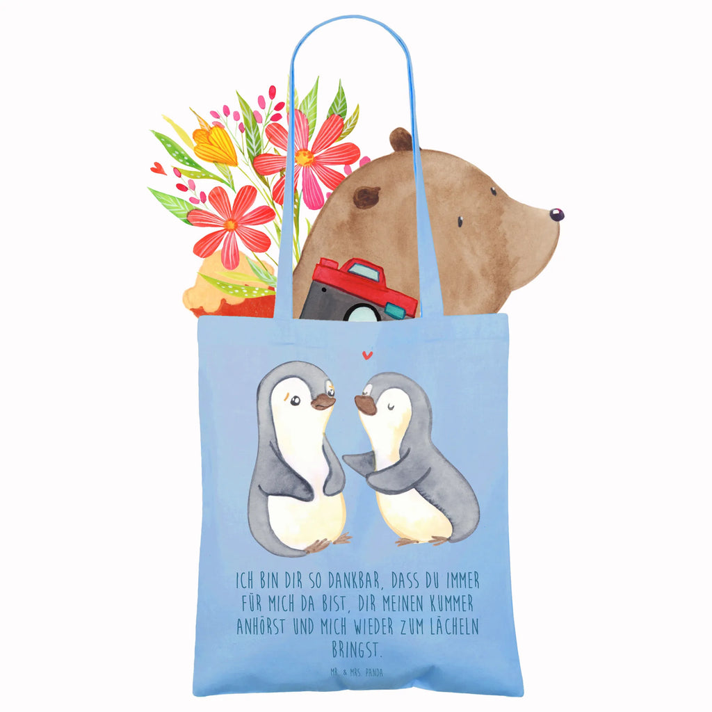 Tragetasche Pinguine trösten Beuteltasche, Beutel, Einkaufstasche, Jutebeutel, Stoffbeutel, Tasche, Shopper, Umhängetasche, Strandtasche, Schultertasche, Stofftasche, Tragetasche, Badetasche, Jutetasche, Einkaufstüte, Laptoptasche, Liebe, Partner, Freund, Freundin, Ehemann, Ehefrau, Heiraten, Verlobung, Heiratsantrag, Liebesgeschenk, Jahrestag, Hocheitstag, Valentinstag, Geschenk für Frauen, Hochzeitstag, Mitbringsel, Geschenk für Freundin, Geschenk für Partner, Liebesbeweis, für Männer, für Ehemann