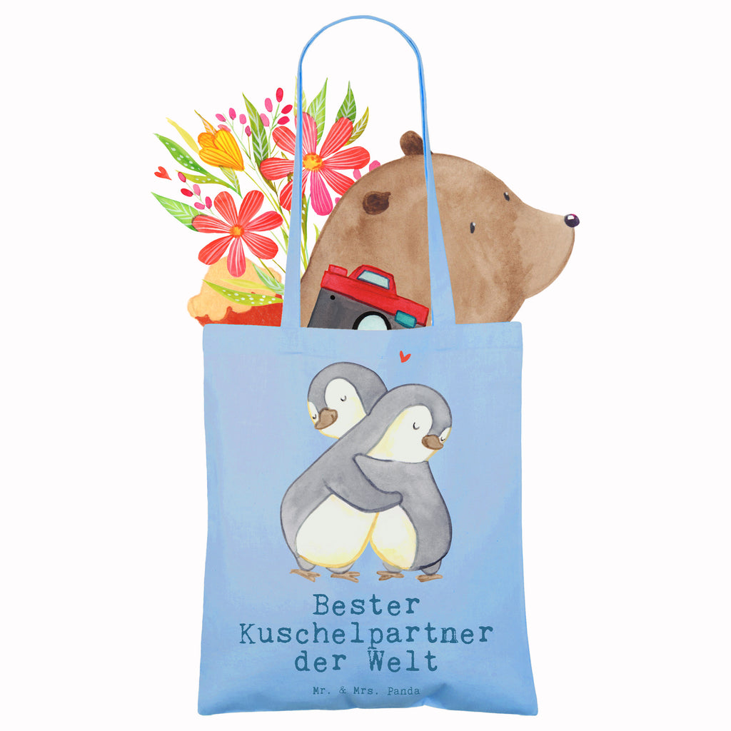 Tragetasche Pinguin Bester Kuschelpartner der Welt Beuteltasche, Beutel, Einkaufstasche, Jutebeutel, Stoffbeutel, Tasche, Shopper, Umhängetasche, Strandtasche, Schultertasche, Stofftasche, Tragetasche, Badetasche, Jutetasche, Einkaufstüte, Laptoptasche, für, Dankeschön, Geschenk, Schenken, Geburtstag, Geburtstagsgeschenk, Geschenkidee, Danke, Bedanken, Mitbringsel, Freude machen, Geschenktipp, Kuschelpartner, Lebenspartner, Ehepartner, Partner, Ehemann, Ehefrau, Kuscheln, Bett, Liebe, Freund, Freundin, Hochzeitstag, verliebt