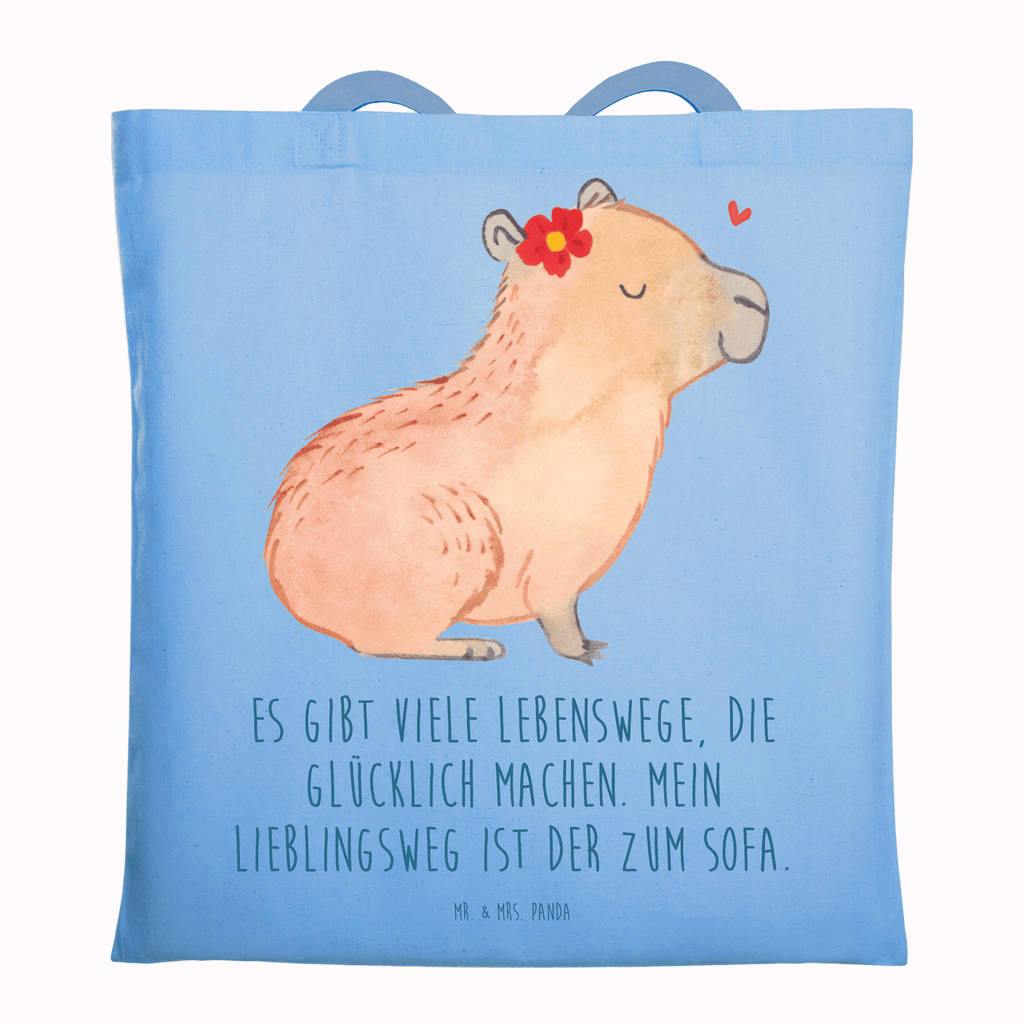 Tragetasche Capybara Blume Beuteltasche, Beutel, Einkaufstasche, Jutebeutel, Stoffbeutel, Tasche, Shopper, Umhängetasche, Strandtasche, Schultertasche, Stofftasche, Tragetasche, Badetasche, Jutetasche, Einkaufstüte, Laptoptasche, Tiermotive, Gute Laune, lustige Sprüche, Tiere, Capybara