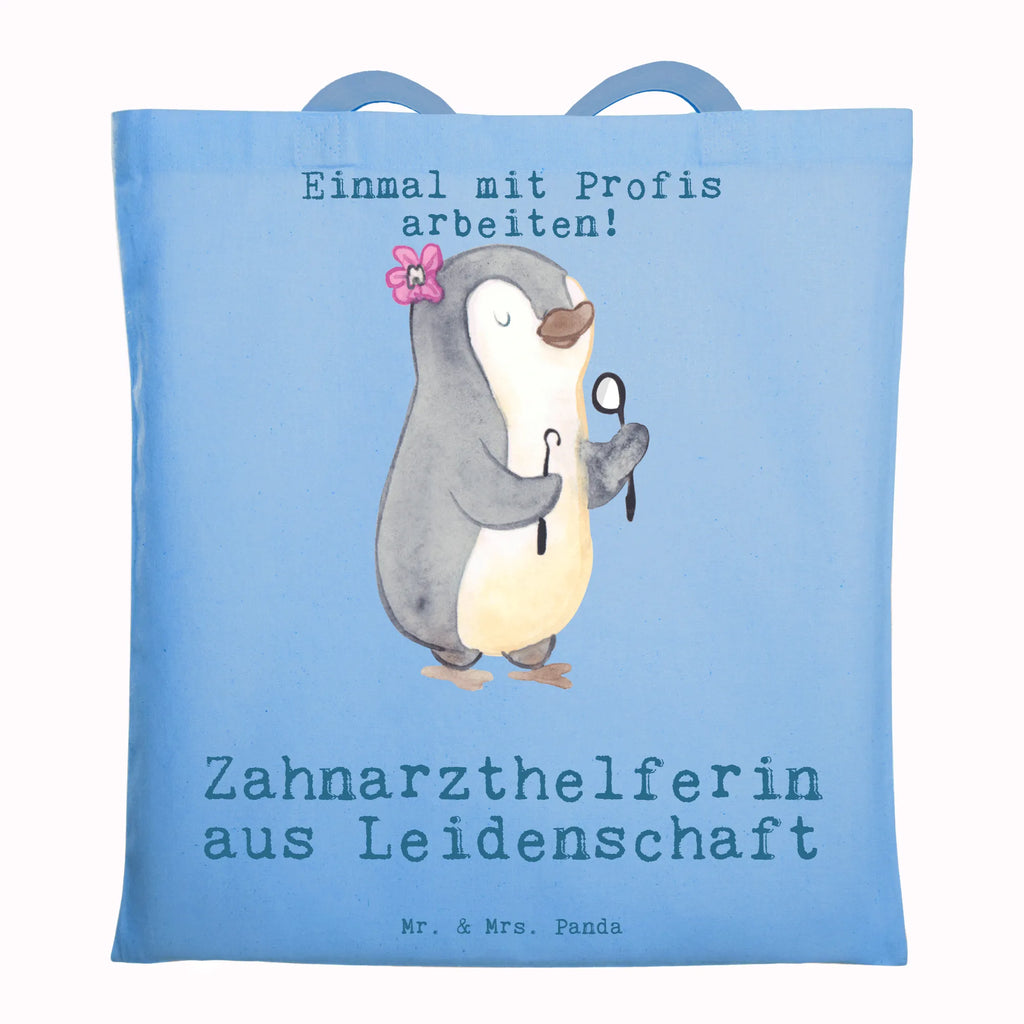 Tragetasche Zahnarzthelferin aus Leidenschaft Beuteltasche, Beutel, Einkaufstasche, Jutebeutel, Stoffbeutel, Tasche, Shopper, Umhängetasche, Strandtasche, Schultertasche, Stofftasche, Tragetasche, Badetasche, Jutetasche, Einkaufstüte, Laptoptasche, Beruf, Ausbildung, Jubiläum, Abschied, Rente, Kollege, Kollegin, Geschenk, Schenken, Arbeitskollege, Mitarbeiter, Firma, Danke, Dankeschön