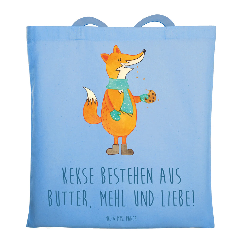 Tragetasche Fuchs Keks Beuteltasche, Beutel, Einkaufstasche, Jutebeutel, Stoffbeutel, Tasche, Shopper, Umhängetasche, Strandtasche, Schultertasche, Stofftasche, Tragetasche, Badetasche, Jutetasche, Einkaufstüte, Laptoptasche, Fuchs, Füchse, Backen Spruch, Kekse, Winter, Weihnachtszeit, Plätzchen, Liebe, Küche Deko