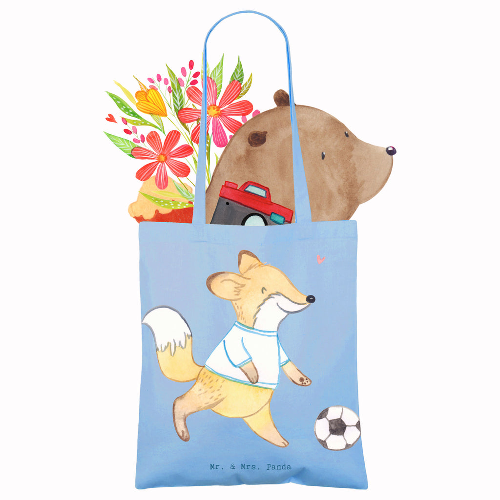 Tragetasche Fuchs Fußball spielen Beuteltasche, Beutel, Einkaufstasche, Jutebeutel, Stoffbeutel, Tasche, Shopper, Umhängetasche, Strandtasche, Schultertasche, Stofftasche, Tragetasche, Badetasche, Jutetasche, Einkaufstüte, Laptoptasche, Geschenk, Sport, Sportart, Hobby, Schenken, Danke, Dankeschön, Auszeichnung, Gewinn, Sportler, Fußball spielen, Fußballtraining, Fußballverein, Fußballmannschaft, Fußball Turnier, Punktspiele, Fußball