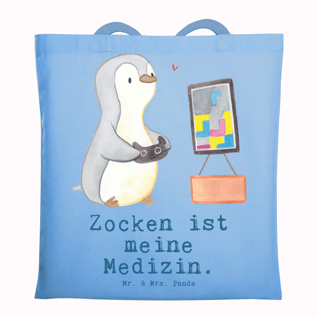 Tragetasche Pinguin Zocken Beuteltasche, Beutel, Einkaufstasche, Jutebeutel, Stoffbeutel, Tasche, Shopper, Umhängetasche, Strandtasche, Schultertasche, Stofftasche, Tragetasche, Badetasche, Jutetasche, Einkaufstüte, Laptoptasche, Geschenk, Sport, Sportart, Hobby, Schenken, Danke, Dankeschön, Auszeichnung, Gewinn, Sportler, Zocken, Gaming, Videospiele, Videogames