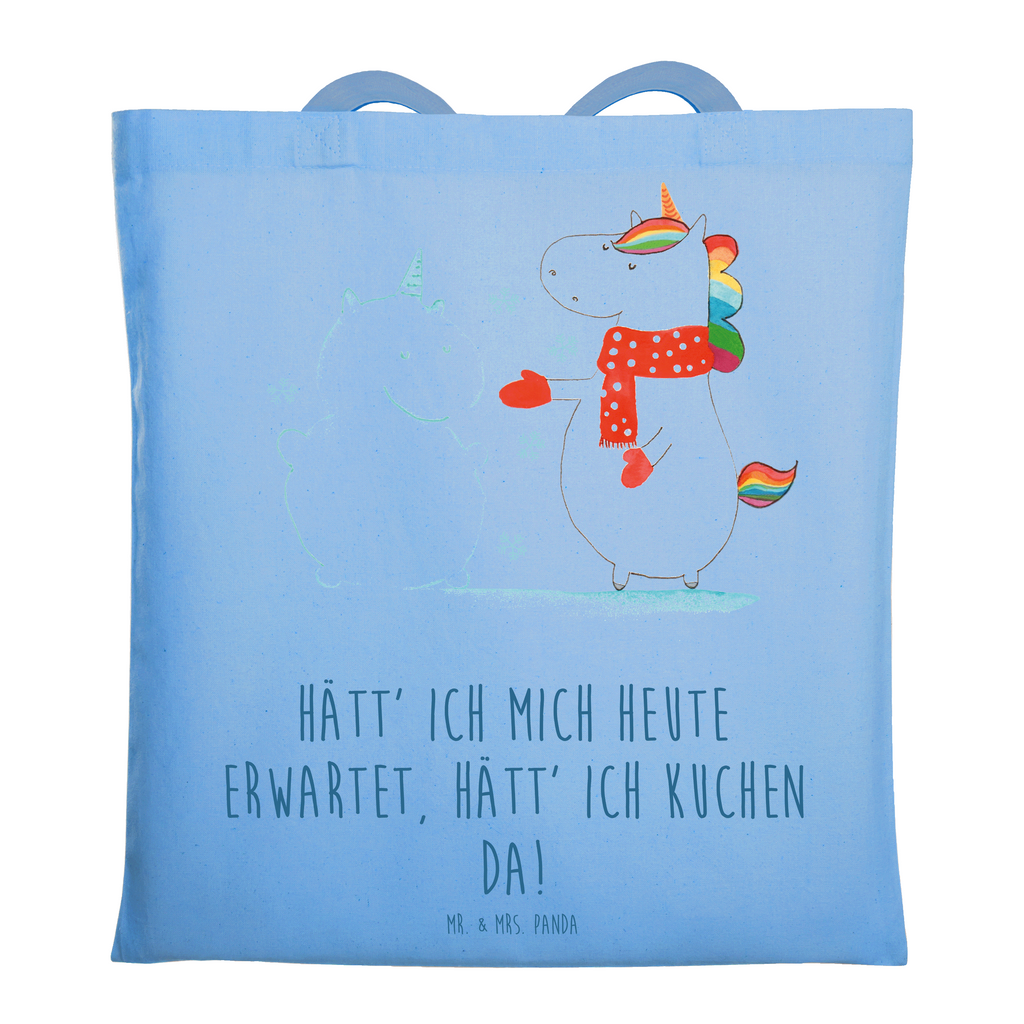 Tragetasche Einhorn Schneemann Beuteltasche, Beutel, Einkaufstasche, Jutebeutel, Stoffbeutel, Tasche, Shopper, Umhängetasche, Strandtasche, Schultertasche, Stofftasche, Tragetasche, Badetasche, Jutetasche, Einkaufstüte, Laptoptasche, Einhorn, Einhörner, Einhorn Deko, Pegasus, Unicorn, Schneemann, Winter, Schnee, Kuchen, Weihnachten, kalt, Mütze, Handschuhe, X-Mas