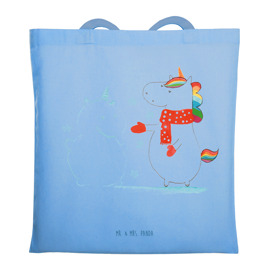 Tragetasche Einhorn Schneemann Beuteltasche, Beutel, Einkaufstasche, Jutebeutel, Stoffbeutel, Tasche, Shopper, Umhängetasche, Strandtasche, Schultertasche, Stofftasche, Tragetasche, Badetasche, Jutetasche, Einkaufstüte, Laptoptasche, Einhorn, Einhörner, Einhorn Deko, Pegasus, Unicorn, Schneemann, Winter, Schnee, Kuchen, Weihnachten, kalt, Mütze, Handschuhe, X-Mas