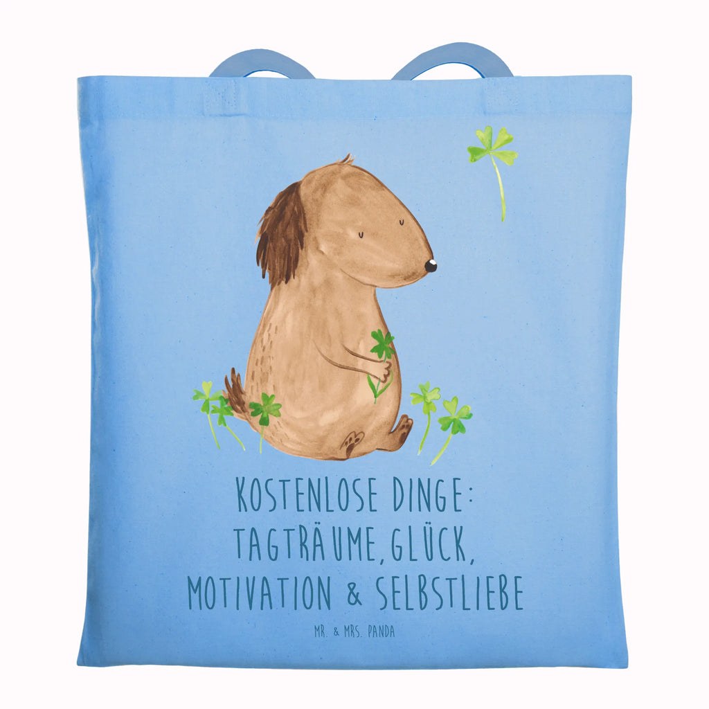 Tragetasche Hund Kleeblatt Beuteltasche, Beutel, Einkaufstasche, Jutebeutel, Stoffbeutel, Tasche, Shopper, Umhängetasche, Strandtasche, Schultertasche, Stofftasche, Tragetasche, Badetasche, Jutetasche, Einkaufstüte, Laptoptasche, Hund, Hundemotiv, Haustier, Hunderasse, Tierliebhaber, Hundebesitzer, Sprüche, Kleeblatt, Glück, Tagträume, Motivation, Neuanfang, Geschenk, Glücksbringer, Selbstliebe, Achtsamkeit