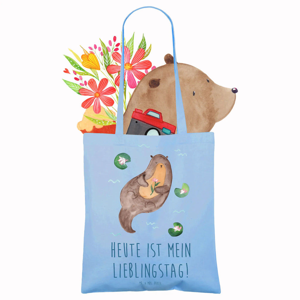 Tragetasche Otter Seerose Beuteltasche, Beutel, Einkaufstasche, Jutebeutel, Stoffbeutel, Tasche, Shopper, Umhängetasche, Strandtasche, Schultertasche, Stofftasche, Tragetasche, Badetasche, Jutetasche, Einkaufstüte, Laptoptasche, Otter, Fischotter, Seeotter, Otter Seeotter See Otter