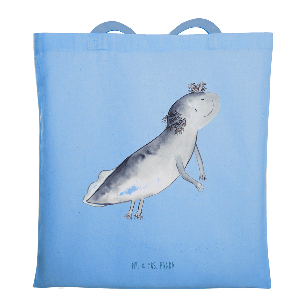 Tragetasche Axolotl schwimmt Beuteltasche, Beutel, Einkaufstasche, Jutebeutel, Stoffbeutel, Tasche, Shopper, Umhängetasche, Strandtasche, Schultertasche, Stofftasche, Tragetasche, Badetasche, Jutetasche, Einkaufstüte, Laptoptasche, Axolotl, Molch, Axolot, Schwanzlurch, Lurch, Lurche, Problem, Probleme, Lösungen, Motivation