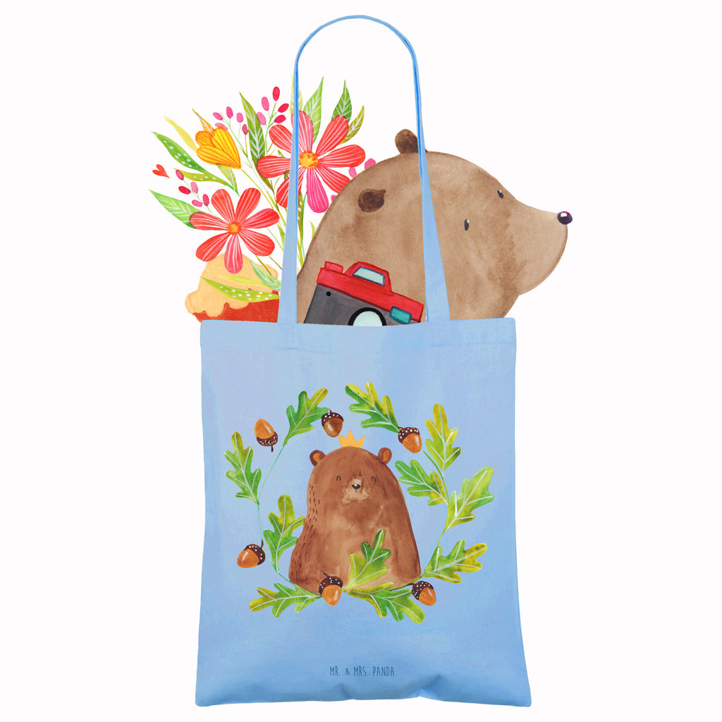 Tragetasche Bär König Beuteltasche, Beutel, Einkaufstasche, Jutebeutel, Stoffbeutel, Tasche, Shopper, Umhängetasche, Strandtasche, Schultertasche, Stofftasche, Tragetasche, Badetasche, Jutetasche, Einkaufstüte, Laptoptasche, Bär, Teddy, Teddybär, Papa, Papa Bär, bester Vater, bester Papa, weltbester Papa, Vatertag, Vater, Dad, Daddy, Papi