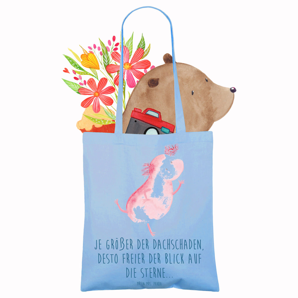 Tragetasche Axolotl Tanzen Beuteltasche, Beutel, Einkaufstasche, Jutebeutel, Stoffbeutel, Tasche, Shopper, Umhängetasche, Strandtasche, Schultertasche, Stofftasche, Tragetasche, Badetasche, Jutetasche, Einkaufstüte, Laptoptasche, Axolotl, Molch, Axolot, Schwanzlurch, Lurch, Lurche, Dachschaden, Sterne, verrückt, Freundin, beste Freundin