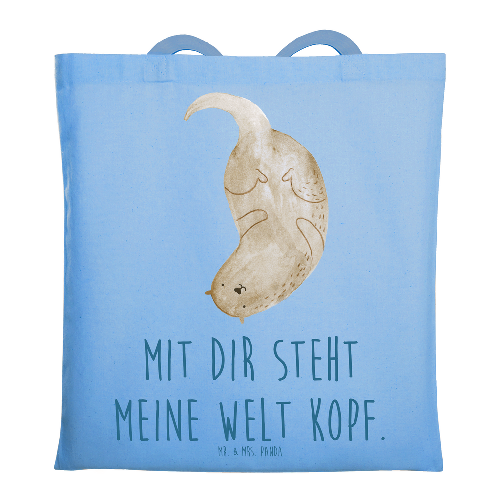 Tragetasche Otter Kopfüber Beuteltasche, Beutel, Einkaufstasche, Jutebeutel, Stoffbeutel, Tasche, Shopper, Umhängetasche, Strandtasche, Schultertasche, Stofftasche, Tragetasche, Badetasche, Jutetasche, Einkaufstüte, Laptoptasche, Otter, Fischotter, Seeotter, Otter Seeotter See Otter