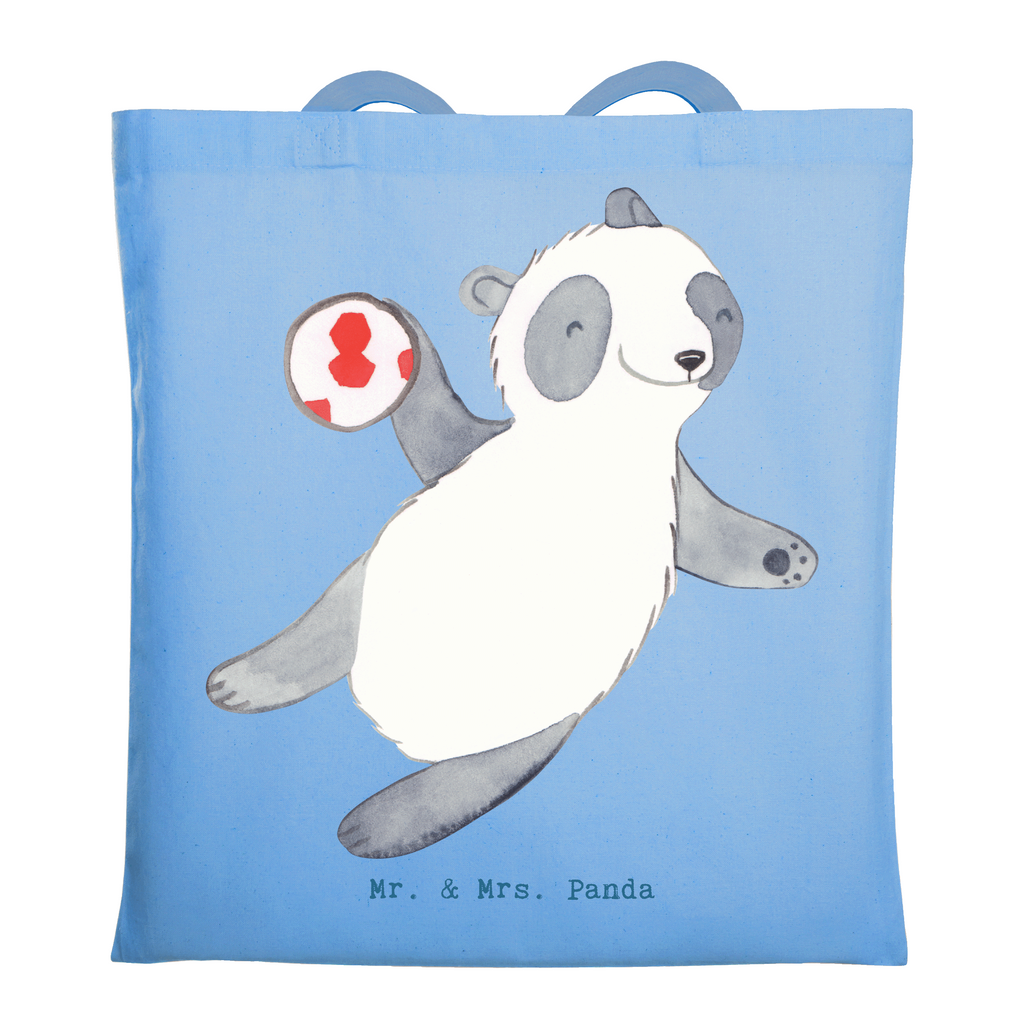 Tragetasche Panda Handball spielen Beuteltasche, Beutel, Einkaufstasche, Jutebeutel, Stoffbeutel, Tasche, Shopper, Umhängetasche, Strandtasche, Schultertasche, Stofftasche, Tragetasche, Badetasche, Jutetasche, Einkaufstüte, Laptoptasche, Geschenk, Sport, Sportart, Hobby, Schenken, Danke, Dankeschön, Auszeichnung, Gewinn, Sportler, Handball spielen, Handball Turnier, Handball Club, Handball Verein