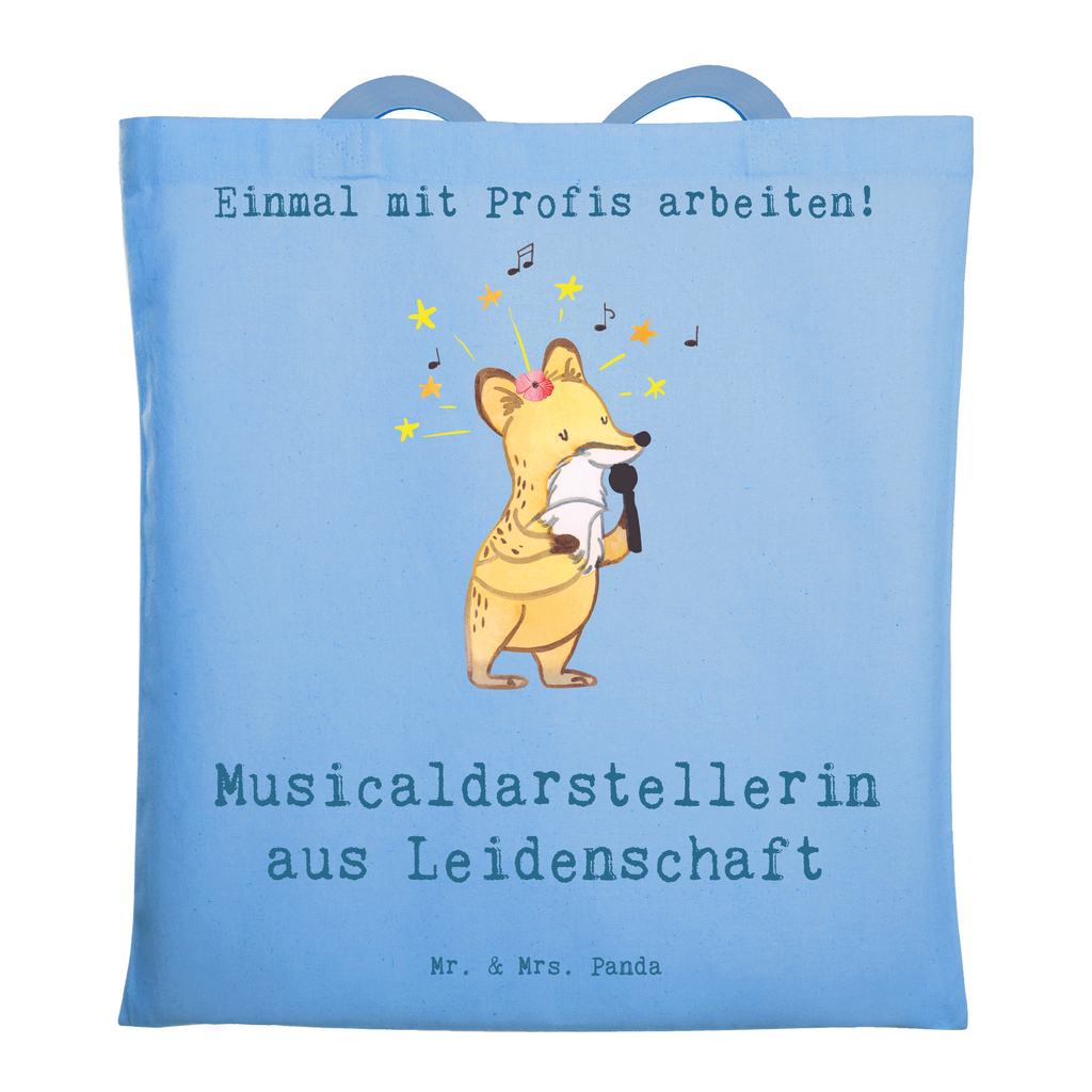 Tragetasche Musicaldarstellerin aus Leidenschaft Beuteltasche, Beutel, Einkaufstasche, Jutebeutel, Stoffbeutel, Tasche, Shopper, Umhängetasche, Strandtasche, Schultertasche, Stofftasche, Tragetasche, Badetasche, Jutetasche, Einkaufstüte, Laptoptasche, Beruf, Ausbildung, Jubiläum, Abschied, Rente, Kollege, Kollegin, Geschenk, Schenken, Arbeitskollege, Mitarbeiter, Firma, Danke, Dankeschön