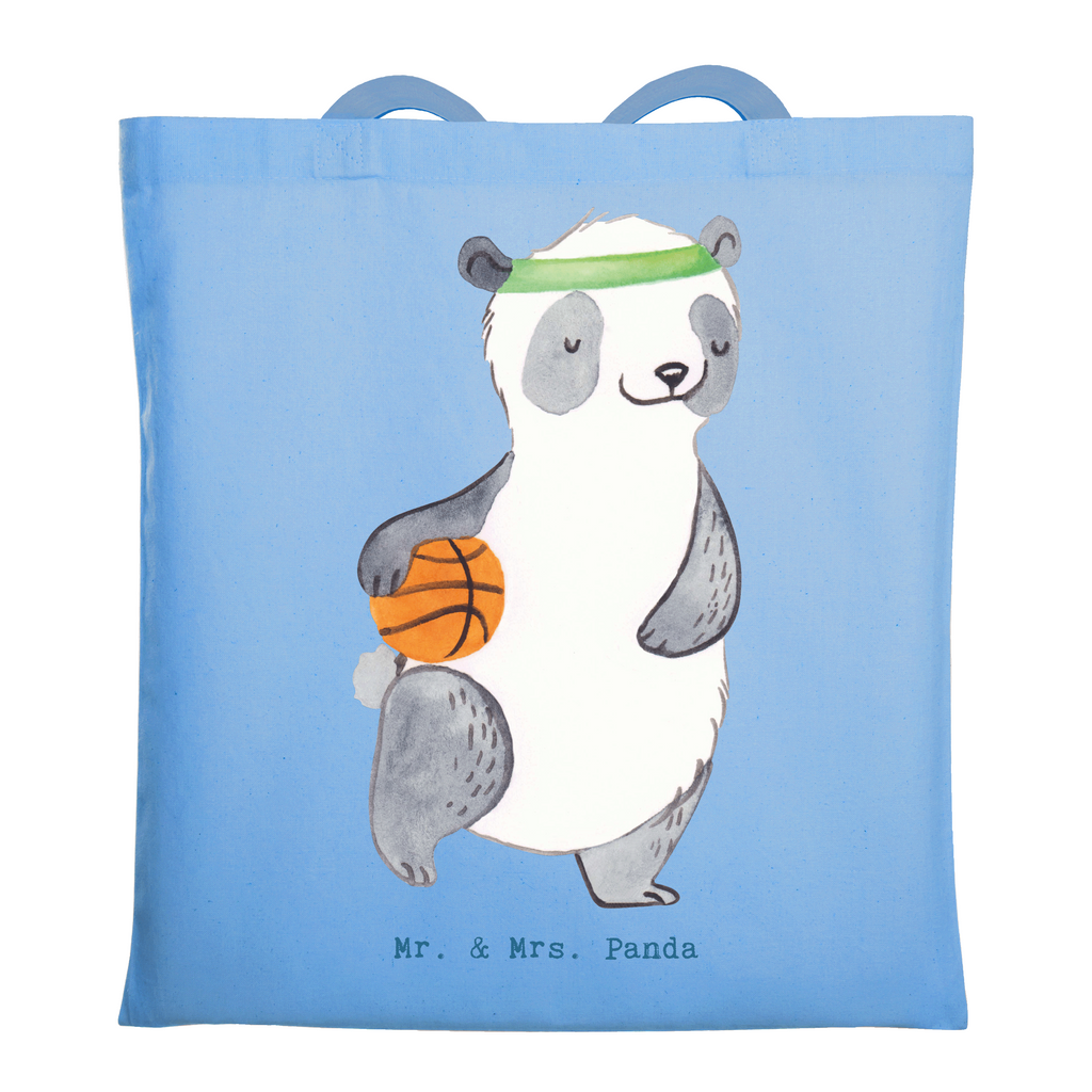 Tragetasche Panda Basketball Beuteltasche, Beutel, Einkaufstasche, Jutebeutel, Stoffbeutel, Tasche, Shopper, Umhängetasche, Strandtasche, Schultertasche, Stofftasche, Tragetasche, Badetasche, Jutetasche, Einkaufstüte, Laptoptasche, Geschenk, Sport, Sportart, Hobby, Schenken, Danke, Dankeschön, Auszeichnung, Gewinn, Sportler, Basketball, Basketball Verein, Basketball Verband, Basketballplatz