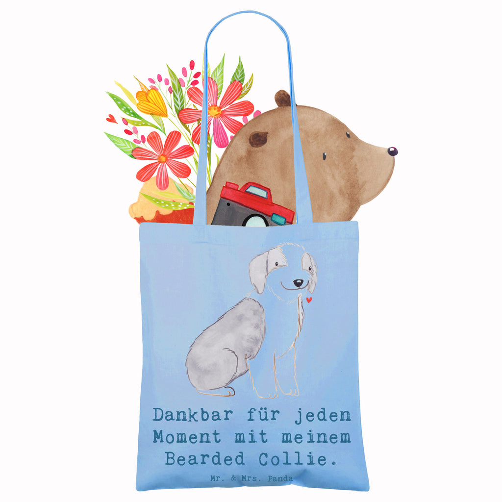 Tragetasche Bearded Collie Moment Beuteltasche, Beutel, Einkaufstasche, Jutebeutel, Stoffbeutel, Tasche, Shopper, Umhängetasche, Strandtasche, Schultertasche, Stofftasche, Tragetasche, Badetasche, Jutetasche, Einkaufstüte, Laptoptasche, Hund, Hunderasse, Rassehund, Hundebesitzer, Geschenk, Tierfreund, Schenken, Welpe, Bearded Collie, britischer Hütehund