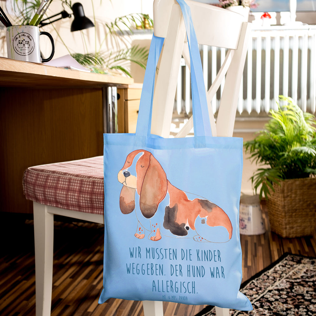 Tragetasche Hund Basset Hound Beuteltasche, Beutel, Einkaufstasche, Jutebeutel, Stoffbeutel, Tasche, Shopper, Umhängetasche, Strandtasche, Schultertasche, Stofftasche, Tragetasche, Badetasche, Jutetasche, Einkaufstüte, Laptoptasche, Hund, Hundemotiv, Haustier, Hunderasse, Tierliebhaber, Hundebesitzer, Sprüche, Basset Hound, Basset, Hundeliebe, kinderlos