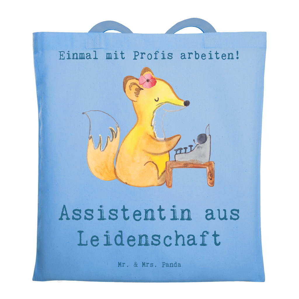 Tragetasche Assistentin aus Leidenschaft Beuteltasche, Beutel, Einkaufstasche, Jutebeutel, Stoffbeutel, Tasche, Shopper, Umhängetasche, Strandtasche, Schultertasche, Stofftasche, Tragetasche, Badetasche, Jutetasche, Einkaufstüte, Laptoptasche, Beruf, Ausbildung, Jubiläum, Abschied, Rente, Kollege, Kollegin, Geschenk, Schenken, Arbeitskollege, Mitarbeiter, Firma, Danke, Dankeschön