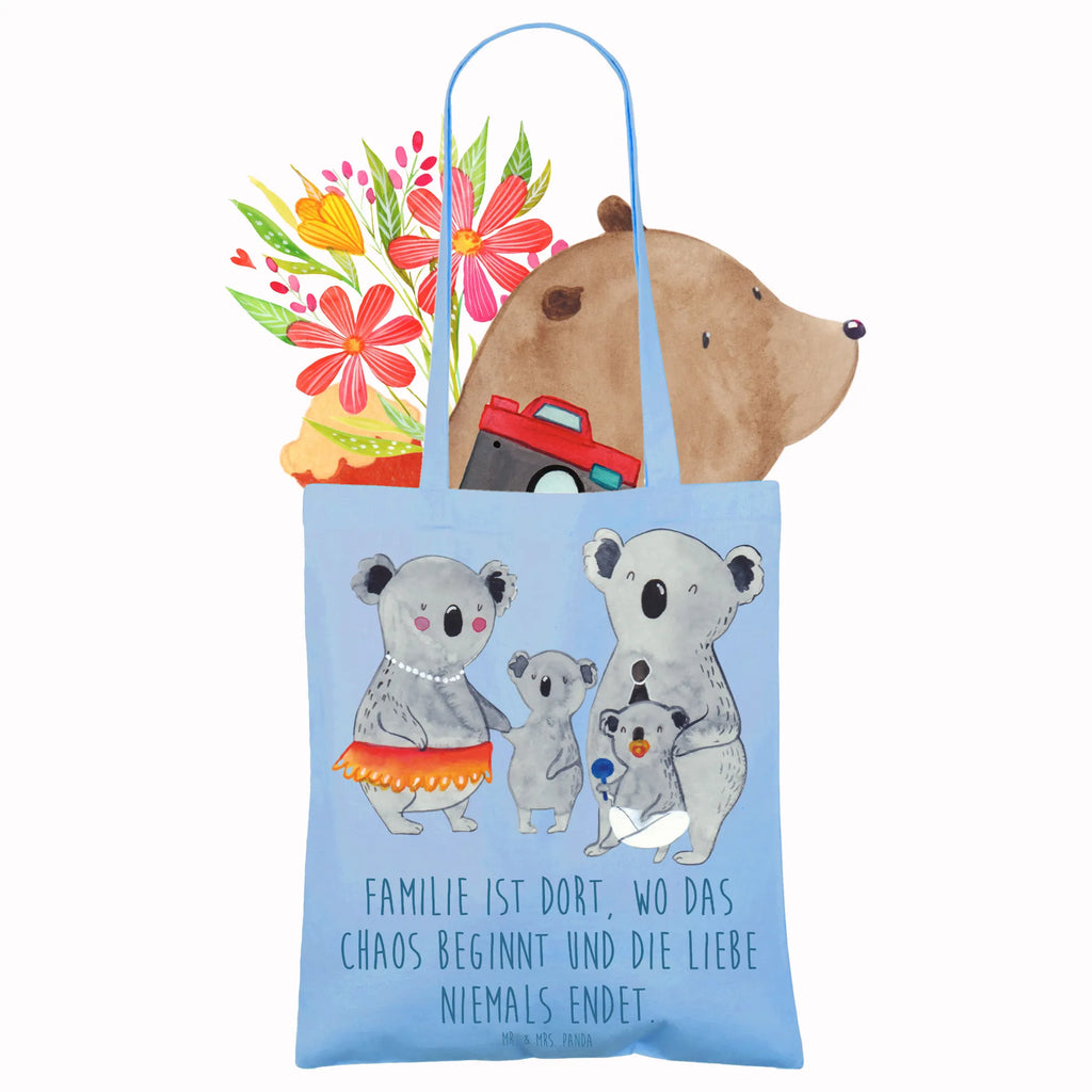 Tragetasche Koala Familie Beuteltasche, Beutel, Einkaufstasche, Jutebeutel, Stoffbeutel, Tasche, Shopper, Umhängetasche, Strandtasche, Schultertasche, Stofftasche, Tragetasche, Badetasche, Jutetasche, Einkaufstüte, Laptoptasche, Familie, Vatertag, Muttertag, Bruder, Schwester, Mama, Papa, Oma, Opa, Koala, Koalas, Family, Kinder, Geschwister, Familienleben