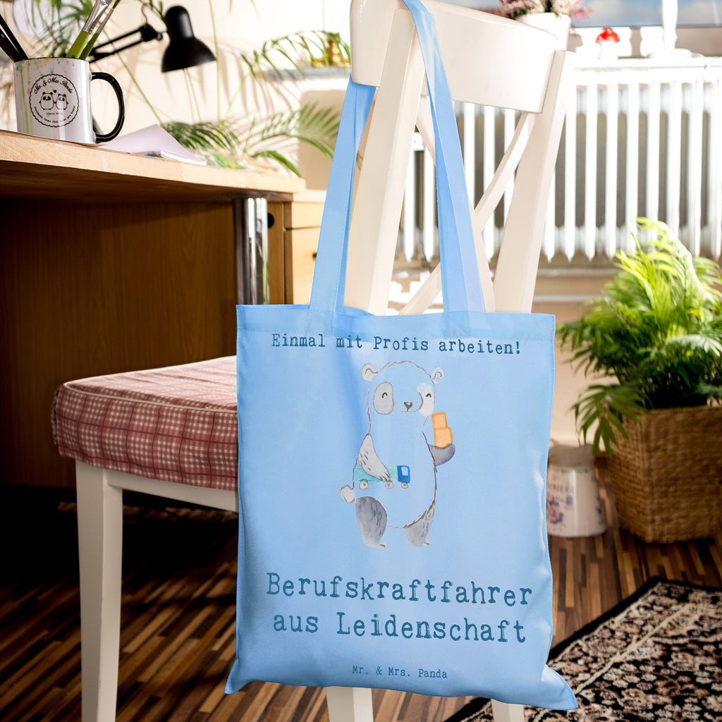 Tragetasche Berufskraftfahrer aus Leidenschaft Beuteltasche, Beutel, Einkaufstasche, Jutebeutel, Stoffbeutel, Tasche, Shopper, Umhängetasche, Strandtasche, Schultertasche, Stofftasche, Tragetasche, Badetasche, Jutetasche, Einkaufstüte, Laptoptasche, Beruf, Ausbildung, Jubiläum, Abschied, Rente, Kollege, Kollegin, Geschenk, Schenken, Arbeitskollege, Mitarbeiter, Firma, Danke, Dankeschön