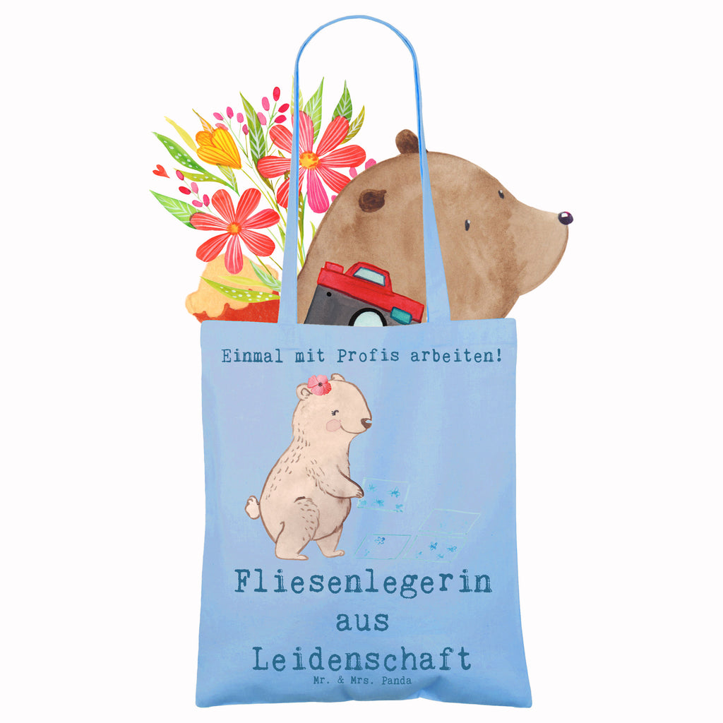 Tragetasche Fliesenlegerin aus Leidenschaft Beuteltasche, Beutel, Einkaufstasche, Jutebeutel, Stoffbeutel, Tasche, Shopper, Umhängetasche, Strandtasche, Schultertasche, Stofftasche, Tragetasche, Badetasche, Jutetasche, Einkaufstüte, Laptoptasche, Beruf, Ausbildung, Jubiläum, Abschied, Rente, Kollege, Kollegin, Geschenk, Schenken, Arbeitskollege, Mitarbeiter, Firma, Danke, Dankeschön, Fliesenlegerin, Gesellenprüfung, Fliesenlegermeisterin, Fliesenlegerbetrieb, Fliesenfachhandel, Handwerk