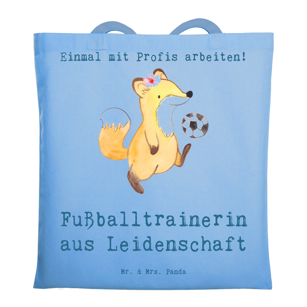 Tragetasche Fußballtrainerin aus Leidenschaft Beuteltasche, Beutel, Einkaufstasche, Jutebeutel, Stoffbeutel, Tasche, Shopper, Umhängetasche, Strandtasche, Schultertasche, Stofftasche, Tragetasche, Badetasche, Jutetasche, Einkaufstüte, Laptoptasche, Beruf, Ausbildung, Jubiläum, Abschied, Rente, Kollege, Kollegin, Geschenk, Schenken, Arbeitskollege, Mitarbeiter, Firma, Danke, Dankeschön, Fußballtrainerin, Fußballspiel, Glücksbringer, Verein Fußball