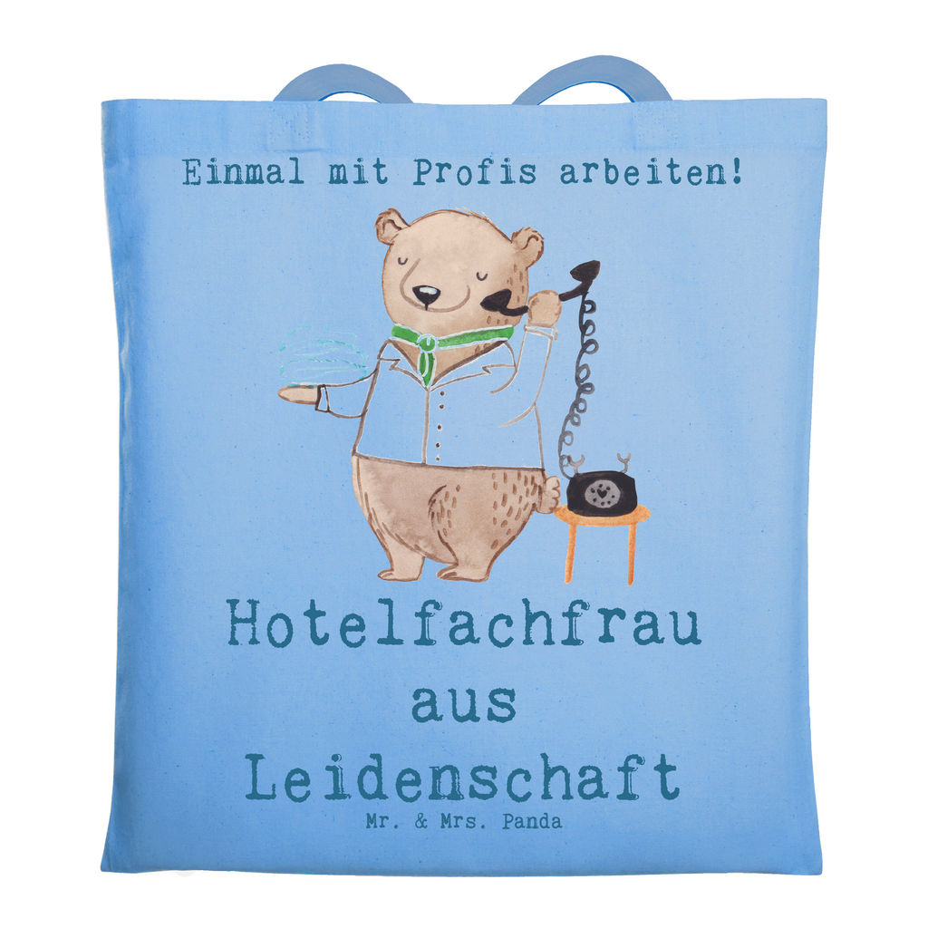 Tragetasche Hotelfachfrau aus Leidenschaft Beuteltasche, Beutel, Einkaufstasche, Jutebeutel, Stoffbeutel, Tasche, Shopper, Umhängetasche, Strandtasche, Schultertasche, Stofftasche, Tragetasche, Badetasche, Jutetasche, Einkaufstüte, Laptoptasche, Beruf, Ausbildung, Jubiläum, Abschied, Rente, Kollege, Kollegin, Geschenk, Schenken, Arbeitskollege, Mitarbeiter, Firma, Danke, Dankeschön, Hotelfachfrau, Hotelkauffrau, Hotelfachangestellte, Hotelier, Hoteleröffnung