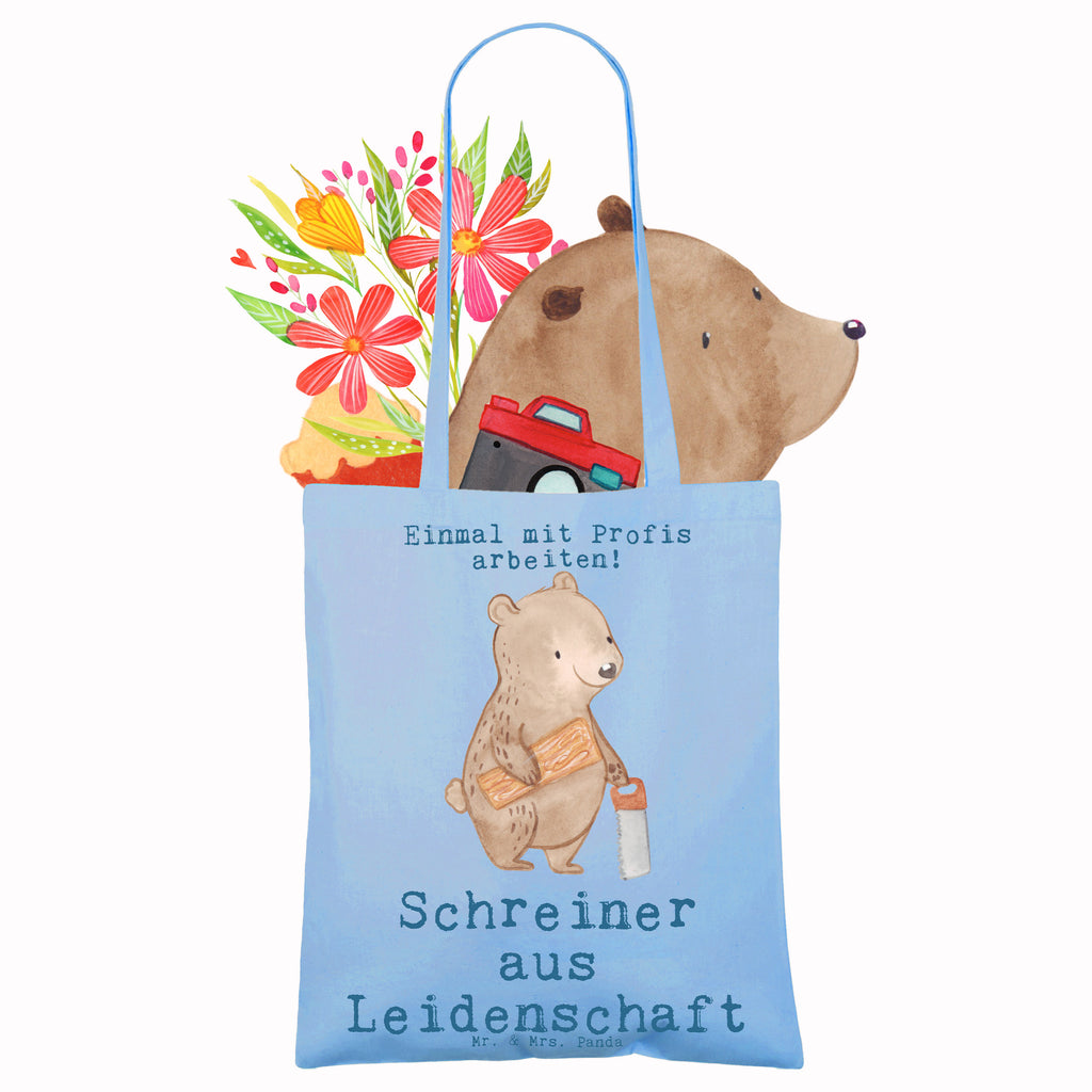 Tragetasche Schreiner aus Leidenschaft Beuteltasche, Beutel, Einkaufstasche, Jutebeutel, Stoffbeutel, Tasche, Shopper, Umhängetasche, Strandtasche, Schultertasche, Stofftasche, Tragetasche, Badetasche, Jutetasche, Einkaufstüte, Laptoptasche, Beruf, Ausbildung, Jubiläum, Abschied, Rente, Kollege, Kollegin, Geschenk, Schenken, Arbeitskollege, Mitarbeiter, Firma, Danke, Dankeschön