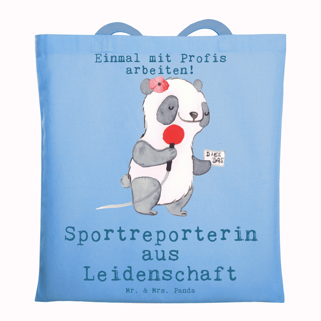 Tragetasche Sportreporterin aus Leidenschaft Beuteltasche, Beutel, Einkaufstasche, Jutebeutel, Stoffbeutel, Tasche, Shopper, Umhängetasche, Strandtasche, Schultertasche, Stofftasche, Tragetasche, Badetasche, Jutetasche, Einkaufstüte, Laptoptasche, Beruf, Ausbildung, Jubiläum, Abschied, Rente, Kollege, Kollegin, Geschenk, Schenken, Arbeitskollege, Mitarbeiter, Firma, Danke, Dankeschön