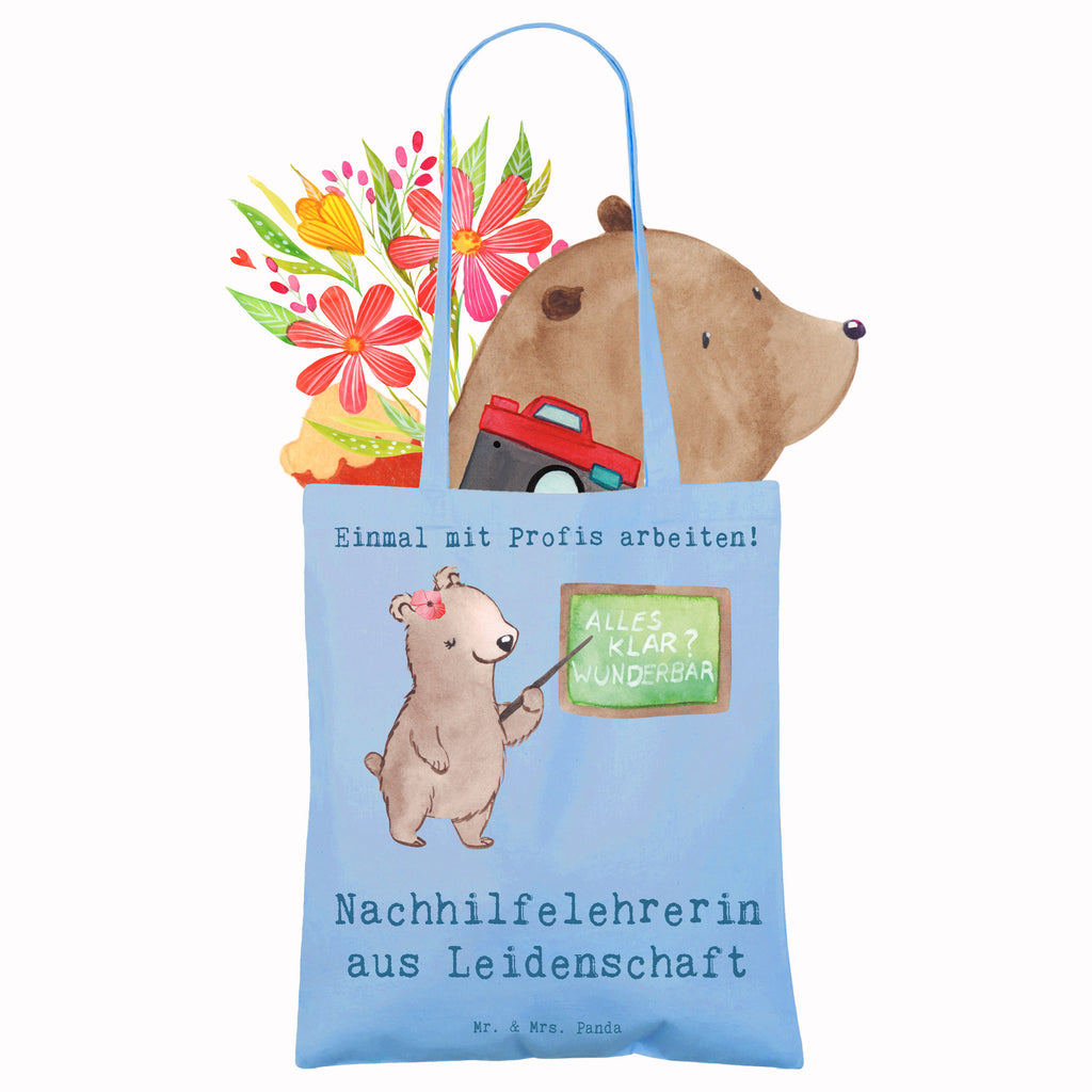 Tragetasche Nachhilfelehrerin aus Leidenschaft Beuteltasche, Beutel, Einkaufstasche, Jutebeutel, Stoffbeutel, Tasche, Shopper, Umhängetasche, Strandtasche, Schultertasche, Stofftasche, Tragetasche, Badetasche, Jutetasche, Einkaufstüte, Laptoptasche, Beruf, Ausbildung, Jubiläum, Abschied, Rente, Kollege, Kollegin, Geschenk, Schenken, Arbeitskollege, Mitarbeiter, Firma, Danke, Dankeschön, Nachhilfelehrerin, Nachhilfeschule, Nachhilfeunterricht