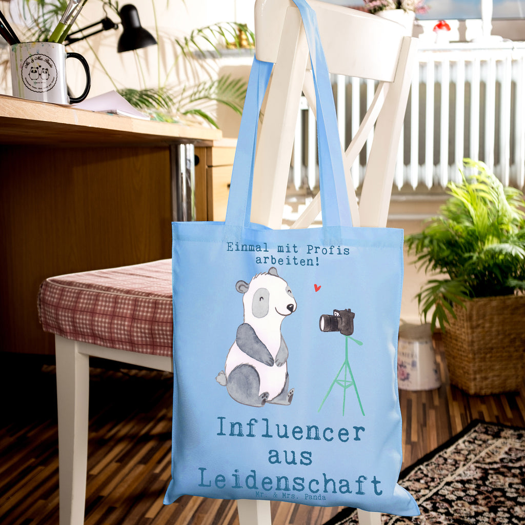 Tragetasche Influencer aus Leidenschaft Beuteltasche, Beutel, Einkaufstasche, Jutebeutel, Stoffbeutel, Tasche, Shopper, Umhängetasche, Strandtasche, Schultertasche, Stofftasche, Tragetasche, Badetasche, Jutetasche, Einkaufstüte, Laptoptasche, Beruf, Ausbildung, Jubiläum, Abschied, Rente, Kollege, Kollegin, Geschenk, Schenken, Arbeitskollege, Mitarbeiter, Firma, Danke, Dankeschön