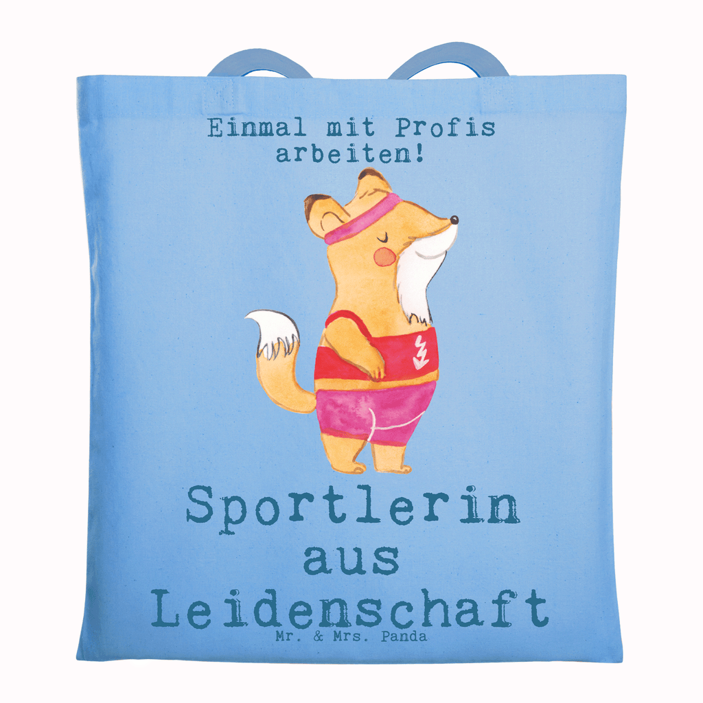 Tragetasche Sportlerin aus Leidenschaft Beuteltasche, Beutel, Einkaufstasche, Jutebeutel, Stoffbeutel, Tasche, Shopper, Umhängetasche, Strandtasche, Schultertasche, Stofftasche, Tragetasche, Badetasche, Jutetasche, Einkaufstüte, Laptoptasche, Beruf, Ausbildung, Jubiläum, Abschied, Rente, Kollege, Kollegin, Geschenk, Schenken, Arbeitskollege, Mitarbeiter, Firma, Danke, Dankeschön