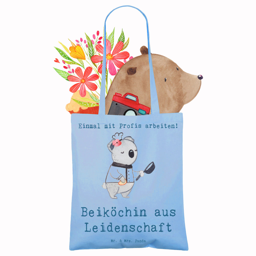 Tragetasche Beiköchin aus Leidenschaft Beuteltasche, Beutel, Einkaufstasche, Jutebeutel, Stoffbeutel, Tasche, Shopper, Umhängetasche, Strandtasche, Schultertasche, Stofftasche, Tragetasche, Badetasche, Jutetasche, Einkaufstüte, Laptoptasche, Beruf, Ausbildung, Jubiläum, Abschied, Rente, Kollege, Kollegin, Geschenk, Schenken, Arbeitskollege, Mitarbeiter, Firma, Danke, Dankeschön, Beiköchin, Spülhilfe, Hilfsköchin, Jungkoch, Küchenhilfe, Gastronomie, Restaurant, Köchin