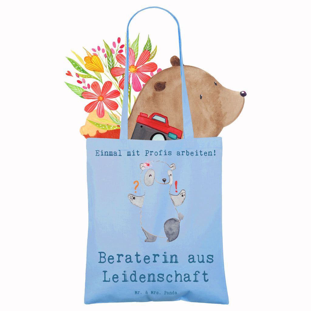 Tragetasche Beraterin aus Leidenschaft Beuteltasche, Beutel, Einkaufstasche, Jutebeutel, Stoffbeutel, Tasche, Shopper, Umhängetasche, Strandtasche, Schultertasche, Stofftasche, Tragetasche, Badetasche, Jutetasche, Einkaufstüte, Laptoptasche, Beruf, Ausbildung, Jubiläum, Abschied, Rente, Kollege, Kollegin, Geschenk, Schenken, Arbeitskollege, Mitarbeiter, Firma, Danke, Dankeschön, Beraterin, Finanzberaterin, IT Beratung, Beratungsbüro, Eröffnung