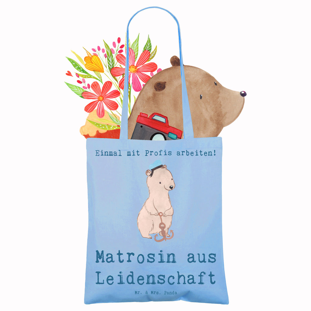 Tragetasche Matrosin aus Leidenschaft Beuteltasche, Beutel, Einkaufstasche, Jutebeutel, Stoffbeutel, Tasche, Shopper, Umhängetasche, Strandtasche, Schultertasche, Stofftasche, Tragetasche, Badetasche, Jutetasche, Einkaufstüte, Laptoptasche, Beruf, Ausbildung, Jubiläum, Abschied, Rente, Kollege, Kollegin, Geschenk, Schenken, Arbeitskollege, Mitarbeiter, Firma, Danke, Dankeschön, Matrosin, Seeleute, Schiff, Schiffsmechanikerin