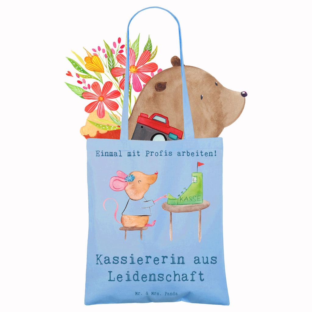 Tragetasche Kassiererin aus Leidenschaft Beuteltasche, Beutel, Einkaufstasche, Jutebeutel, Stoffbeutel, Tasche, Shopper, Umhängetasche, Strandtasche, Schultertasche, Stofftasche, Tragetasche, Badetasche, Jutetasche, Einkaufstüte, Laptoptasche, Beruf, Ausbildung, Jubiläum, Abschied, Rente, Kollege, Kollegin, Geschenk, Schenken, Arbeitskollege, Mitarbeiter, Firma, Danke, Dankeschön, Kassiererin, Kassenwartin, Mitarbeiterin Kasse