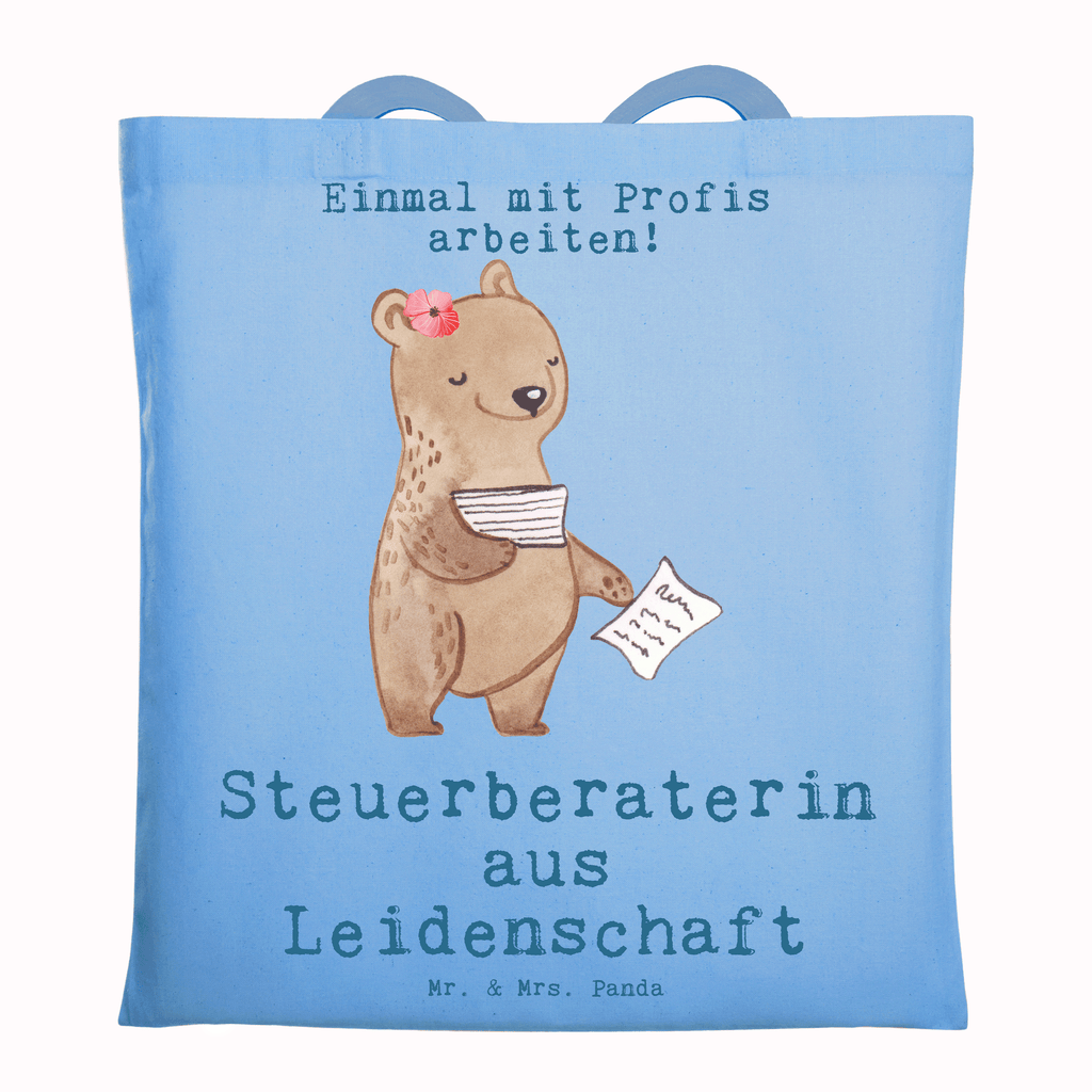 Tragetasche Steuerberaterin aus Leidenschaft Beuteltasche, Beutel, Einkaufstasche, Jutebeutel, Stoffbeutel, Tasche, Shopper, Umhängetasche, Strandtasche, Schultertasche, Stofftasche, Tragetasche, Badetasche, Jutetasche, Einkaufstüte, Laptoptasche, Beruf, Ausbildung, Jubiläum, Abschied, Rente, Kollege, Kollegin, Geschenk, Schenken, Arbeitskollege, Mitarbeiter, Firma, Danke, Dankeschön