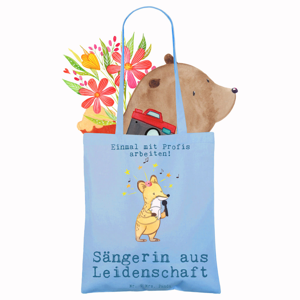 Tragetasche Sängerin aus Leidenschaft Beuteltasche, Beutel, Einkaufstasche, Jutebeutel, Stoffbeutel, Tasche, Shopper, Umhängetasche, Strandtasche, Schultertasche, Stofftasche, Tragetasche, Badetasche, Jutetasche, Einkaufstüte, Laptoptasche, Beruf, Ausbildung, Jubiläum, Abschied, Rente, Kollege, Kollegin, Geschenk, Schenken, Arbeitskollege, Mitarbeiter, Firma, Danke, Dankeschön