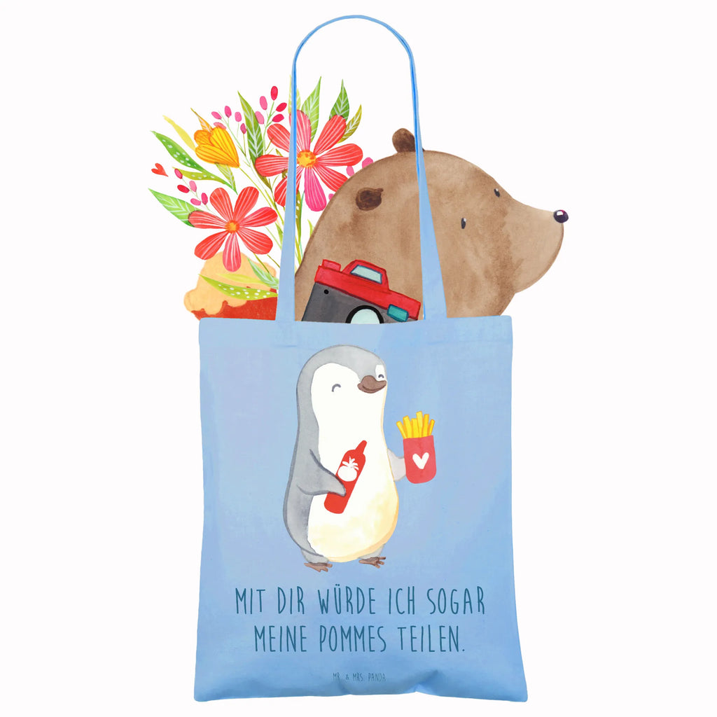 Tragetasche Pinguin Pommes Beuteltasche, Beutel, Einkaufstasche, Jutebeutel, Stoffbeutel, Tasche, Shopper, Umhängetasche, Strandtasche, Schultertasche, Stofftasche, Tragetasche, Badetasche, Jutetasche, Einkaufstüte, Laptoptasche, Liebe, Partner, Freund, Freundin, Ehemann, Ehefrau, Heiraten, Verlobung, Heiratsantrag, Liebesgeschenk, Jahrestag, Hocheitstag, Valentinstag, Geschenk für Frauen, Hochzeitstag, Mitbringsel, Geschenk für Freundin, Geschenk für Partner, Liebesbeweis, für Männer, für Ehemann