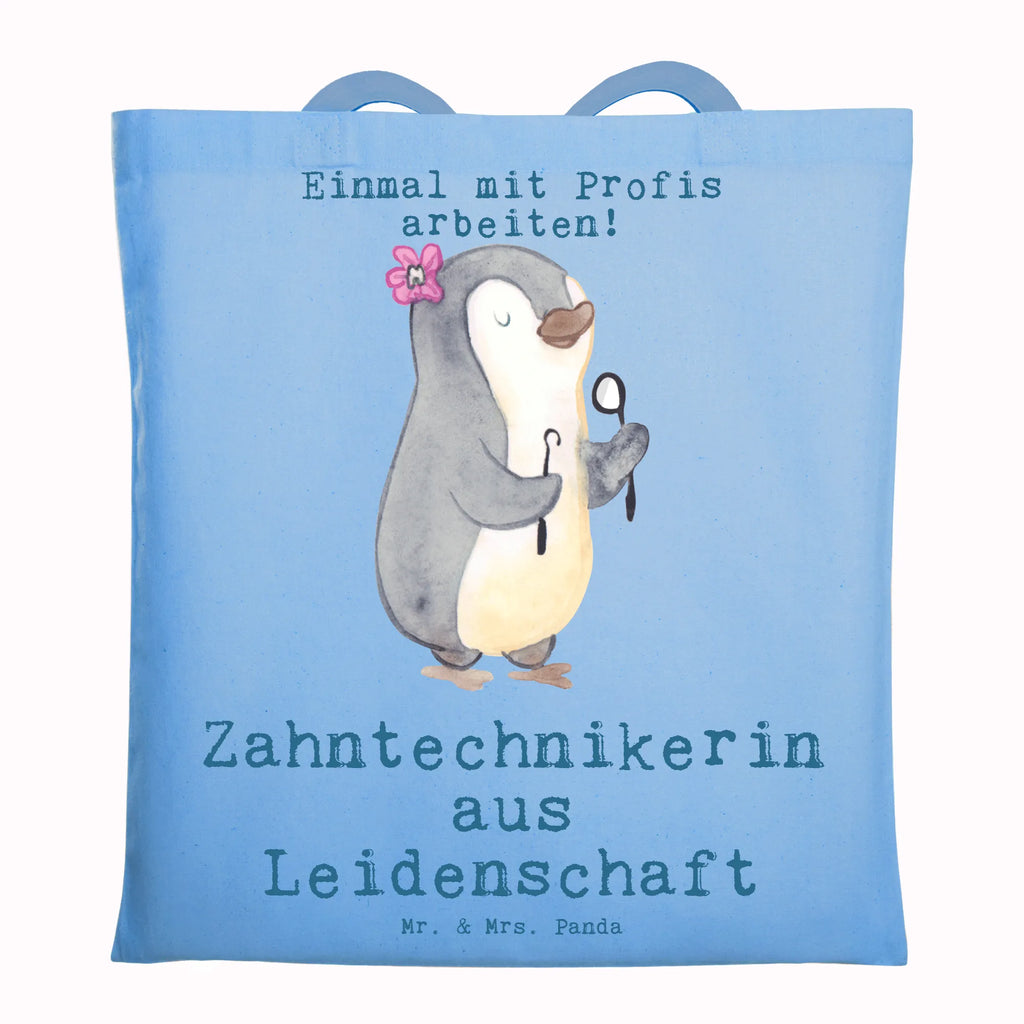 Tragetasche Zahntechnikerin aus Leidenschaft Beuteltasche, Beutel, Einkaufstasche, Jutebeutel, Stoffbeutel, Tasche, Shopper, Umhängetasche, Strandtasche, Schultertasche, Stofftasche, Tragetasche, Badetasche, Jutetasche, Einkaufstüte, Laptoptasche, Beruf, Ausbildung, Jubiläum, Abschied, Rente, Kollege, Kollegin, Geschenk, Schenken, Arbeitskollege, Mitarbeiter, Firma, Danke, Dankeschön