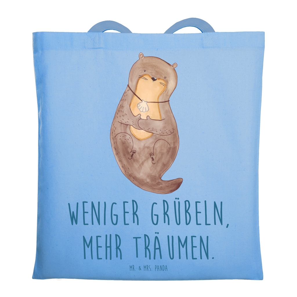 Tragetasche Otter Muschel Beuteltasche, Beutel, Einkaufstasche, Jutebeutel, Stoffbeutel, Tasche, Shopper, Umhängetasche, Strandtasche, Schultertasche, Stofftasche, Tragetasche, Badetasche, Jutetasche, Einkaufstüte, Laptoptasche, Otter, Fischotter, Seeotter, Otterliebe, grübeln, träumen, Motivation, Tagträumen, Büro